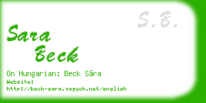 sara beck business card