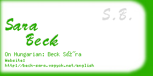 sara beck business card